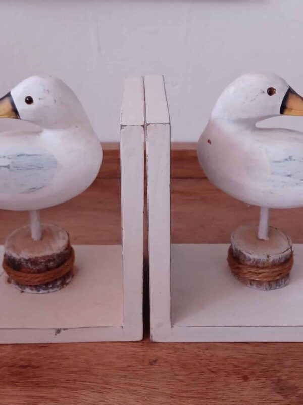 Pair of Wooden Seagull Bookends