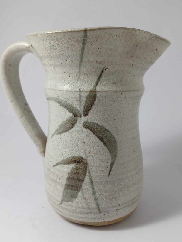 Studio Pottery Pitcher with Bamboo Leaf Detail