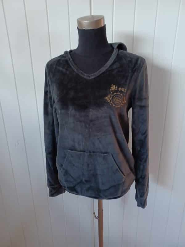 JT One - Dark Grey Hoodie with Gold Print - Size S
