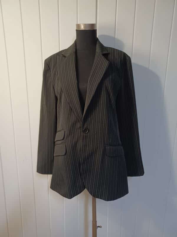 Kelso - Navy Pin Stripe Suit with Blazer and Pants - Size 14