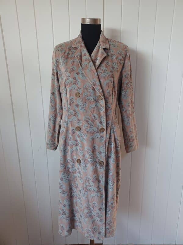 Vintage Floral Velvet Coat - Made in Europe - Size S